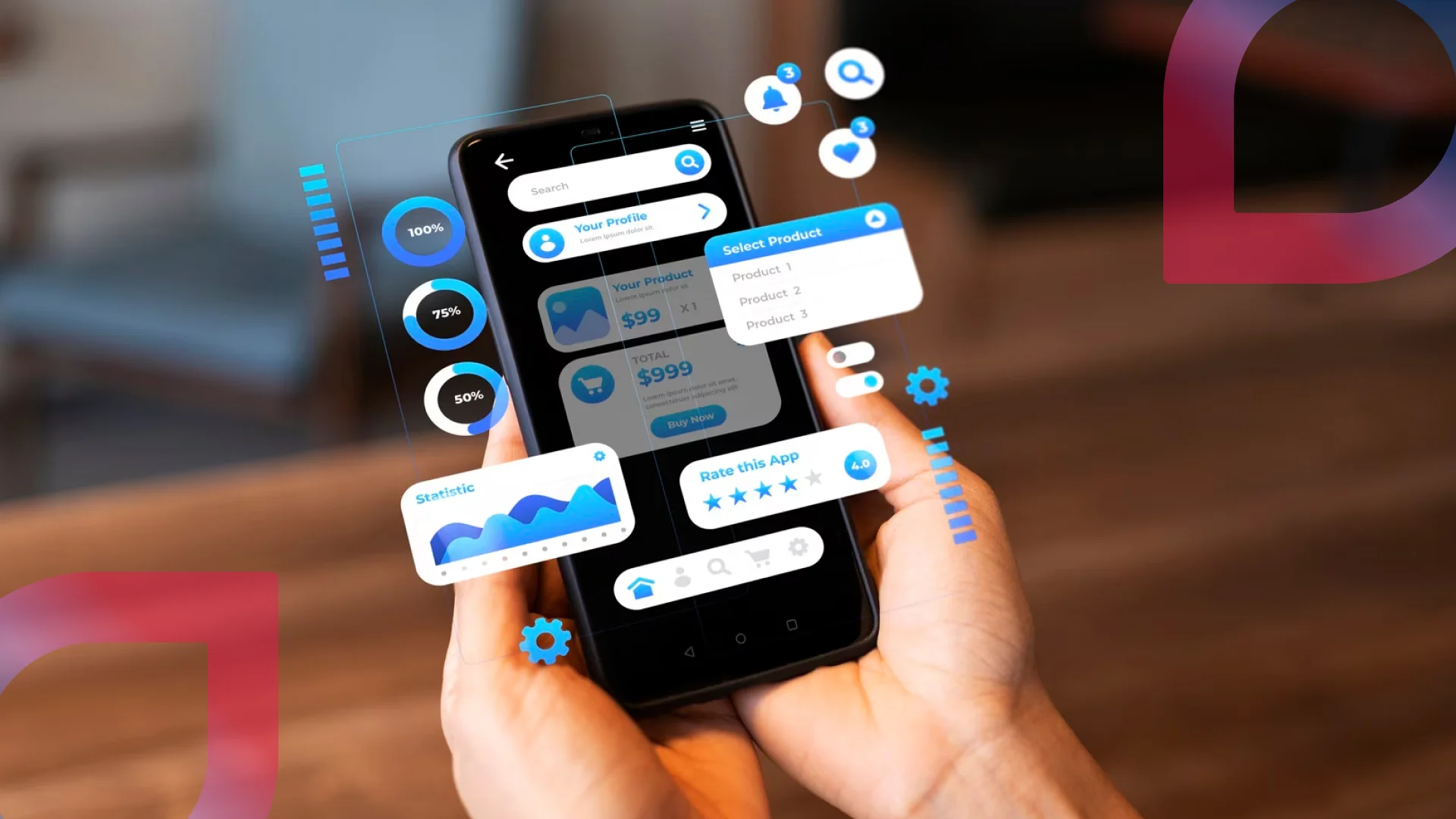 Mobile apps built for real-world performance. — TurtlTech service overview illustration